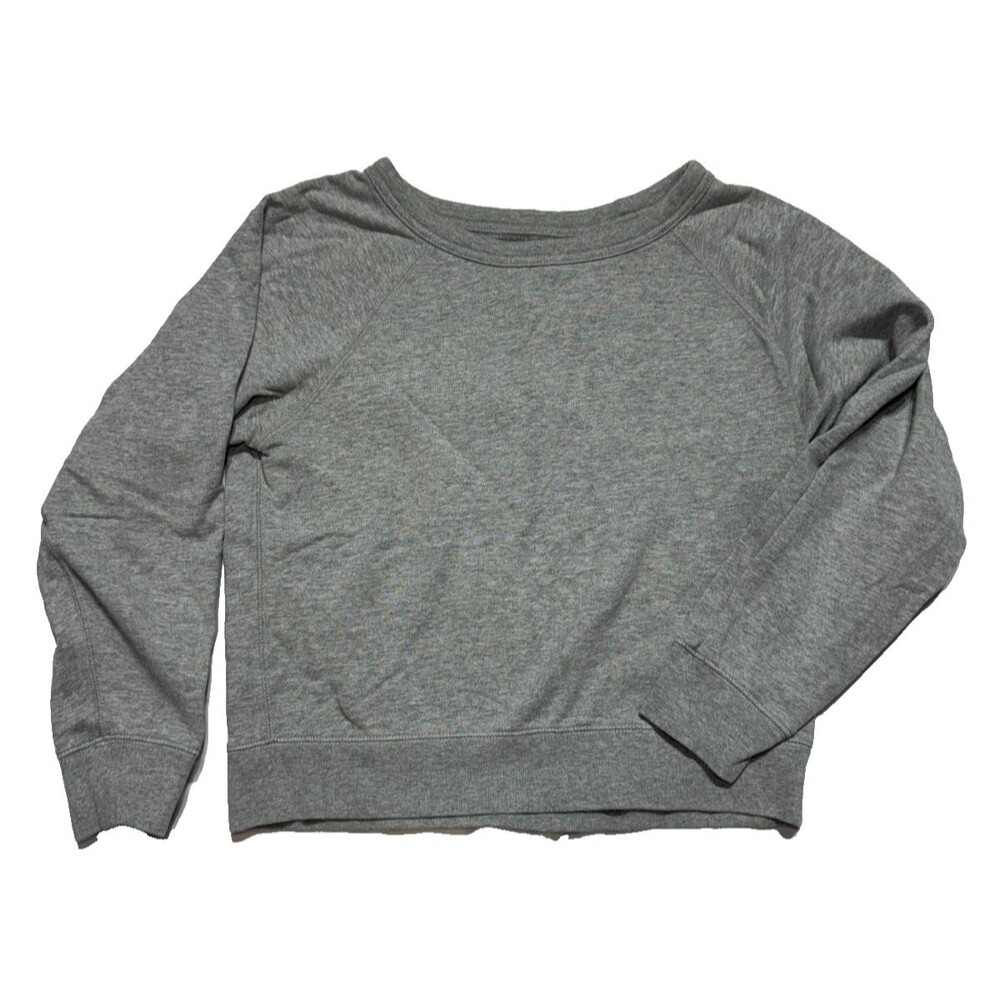 Everlane Womens XS Heather Gray 100% Cotton Raglan Crewneck Sweatshirt